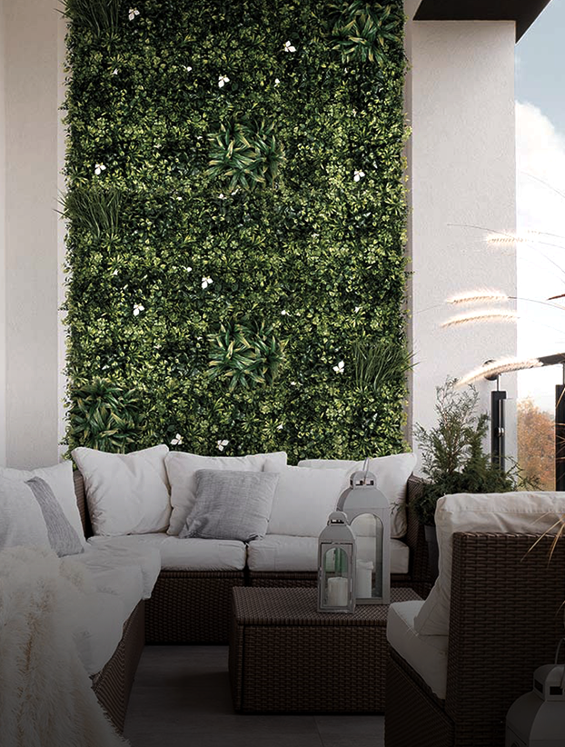 Imagen de ejemplo de jardín vertical de la sección de jardinería de Grupo Doncel.